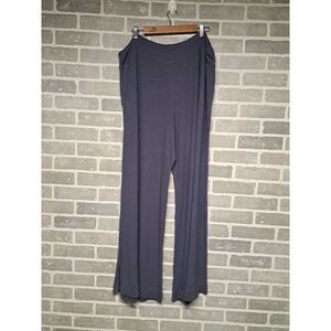 ATHLETA Womens Dusk Violet/Gray Ribbed Wide Leg Soft Stretchy PANTS Plus Size 3X